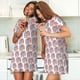 thumbnail image 4 of Fotbe Elephant Bata de Dormir para Mujer con Estampado, Camisón de Algodón de Manga Corta, Ropa de Dormir Casual, 4 of 6