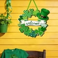 thumbnail image 6 of St. Patrick's Day Decoration Shamrock Door Wreath for Front Door Sign Wall Signs Shamrock Clover Spring Decor Irish Sign Welcome Hanging for Home Decor Party Outdoor Indoor Wooden 12 inch, 6 of 7