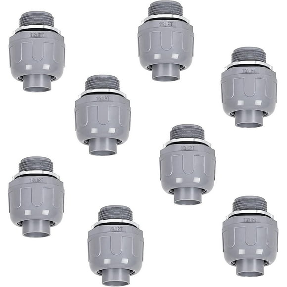 Liquid Tight Connector 1/2 In - Non-metallic Electrical Conduit Fittings, Ul Listed Pvc Conduit Fitting (straight, 8 Pack)
