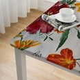 thumbnail image 4 of HAOXIT  Modern Bohemian Floral Tabletop for Spring Summer Decorations, Picnics and Dinner Parties - Indoor Outdoor, Stain and Water Resistant, Square Tablecloth white, 4 of 7