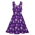 thumbnail image 3 of 2024 Purple Floral Print Dress High Waist Daisy Flower Casual Dresses Summer Woman Oversize Elegant Design Skate Dress, 3 of 7