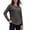 Dark Gray, variant on Womens Long Sleeve Shirts Crewneck Solid Color Side Slit Button Blouses Curved Hem Tunic Top Fall Winter Clothes