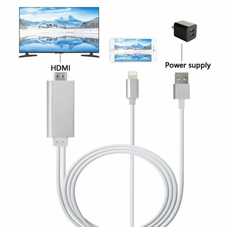 HDMI Cable for iPhone iPad, Compatible with iPhone to HDMI Adapter, 1080P  Digital AV Connector Cord for iPhone 11/11pro max/X/7 iPad Pro Air Mini  iPod to TV/Projector/Monitor(6.6FT) 