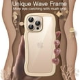 thumbnail image 3 of Wavy Case for iPhone 16 Pro Max 6.9-Inch, Cute Wave Frame Curly Shape Shockproof Phone Cover for Women and Girls, Clear Hard PC Back (Desert Titanium), 3 of 5