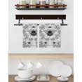 thumbnail image 3 of Vintage Bees Crowns Kitchen Dish Towels for Drying Dishes Set of 2, Retro Leaves Rings Gray Wooden Waffle Weave Microfiber Hand Tea Bathroom Towels Quick Dry & Absorbent Towel 15.7x23.6, 3 of 7