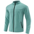 thumbnail image 2 of Mens T-shirts Male Outdoor Raglan Sleeve Stand Collar Jacket Athletic Fitness Running Stretch Breathable Cardigan Jacket Workout Tee Mens Long Sleeve Polyester plus Size Work Shirt Long Green 2XL, 2 of 8