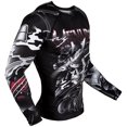 thumbnail image 3 of Venum Samurai Skull Long Sleeve MMA Rashguard - Small - Black, 3 of 7
