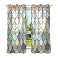 thumbnail image 6 of Yayeee Window Curtains Light Filtering 63"x42" Grommet Panel Pair Home Living Room Decor, Green Art Pattern, 6 of 7