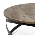 thumbnail image 4 of Mercana Triumph 40" Round Brown Solid Wood Top Black Metal Base Coffee Table, 4 of 7