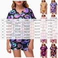 thumbnail image 3 of KPOPLK Little Girls Pajamas Set Halloween Sleepwear Short Sleeve Button Down Silk Shirt and Shorts Sleepwear 2 Piece Kids Pjs 2-13Years,Size 10-11 Years, 3 of 5