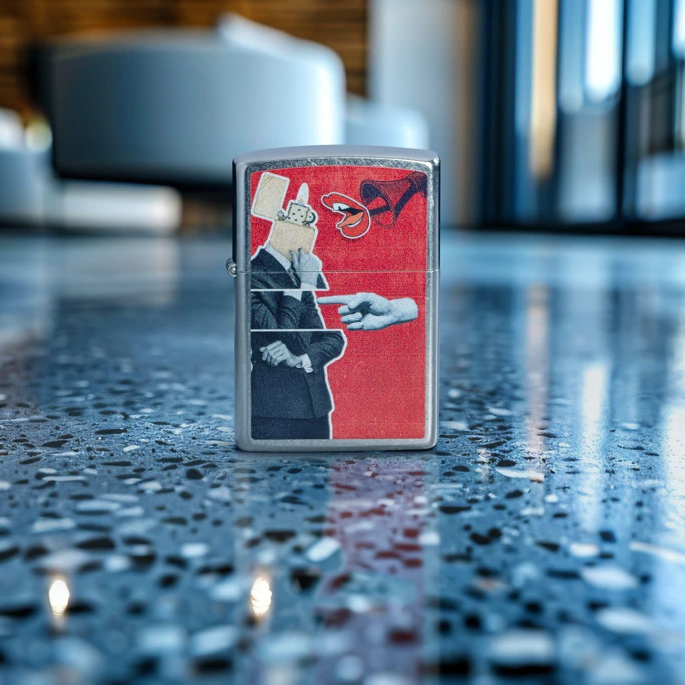 Zippo Lighter - Customized Message Collage Street Chrome Pocket Lighter 46581