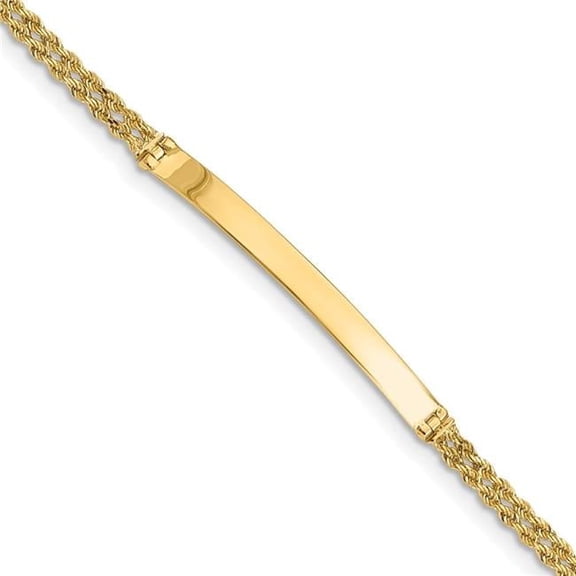 Primal Gold 14 Karat Yellow Gold Two Strand Rope ID Bracelet