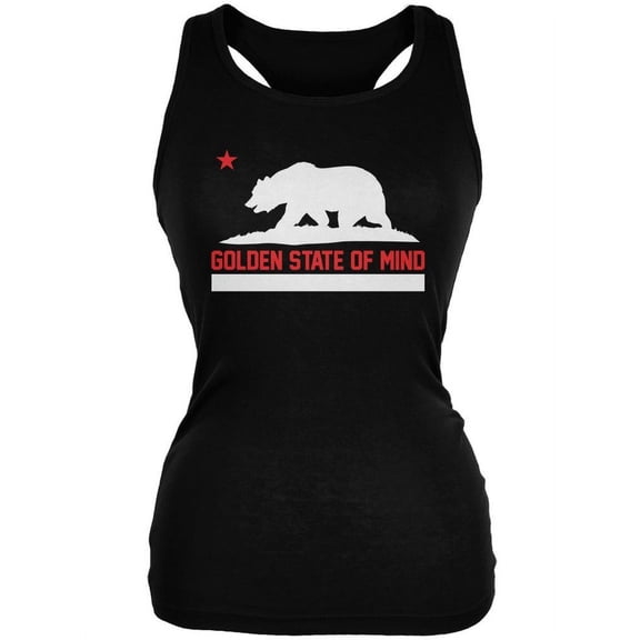 California Republic Golden State Of Mind Black Juniors Soft Tank Top - Medium