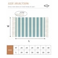 thumbnail image 2 of Aqua Striped Washable Area Rug 3'x5', Modern Farmhouse Blue White Stripes Woven Cotton Tassels Kitchen Rugs, Non Slip Indoor Door Mat Throw Carpet for Entryway Living Room Nursery Laundry Room, 2 of 9