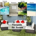 thumbnail image 3 of Costway 6PCS Patio Rattan Furniture Set Cushion Sofa Coffee Table Ottoman White, 3 of 11
