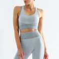 thumbnail image 1 of Traje deportivo de cintura alta para mujer, traje deportivo de burbujas para levantamiento de cadera, alta elasticidad, para correr, traje de Yoga sin costuras con cremallera, 1 of 5