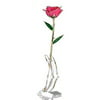 zjchao long stem dipped 24k gold rose in gift box with stand (pink rose with stand)