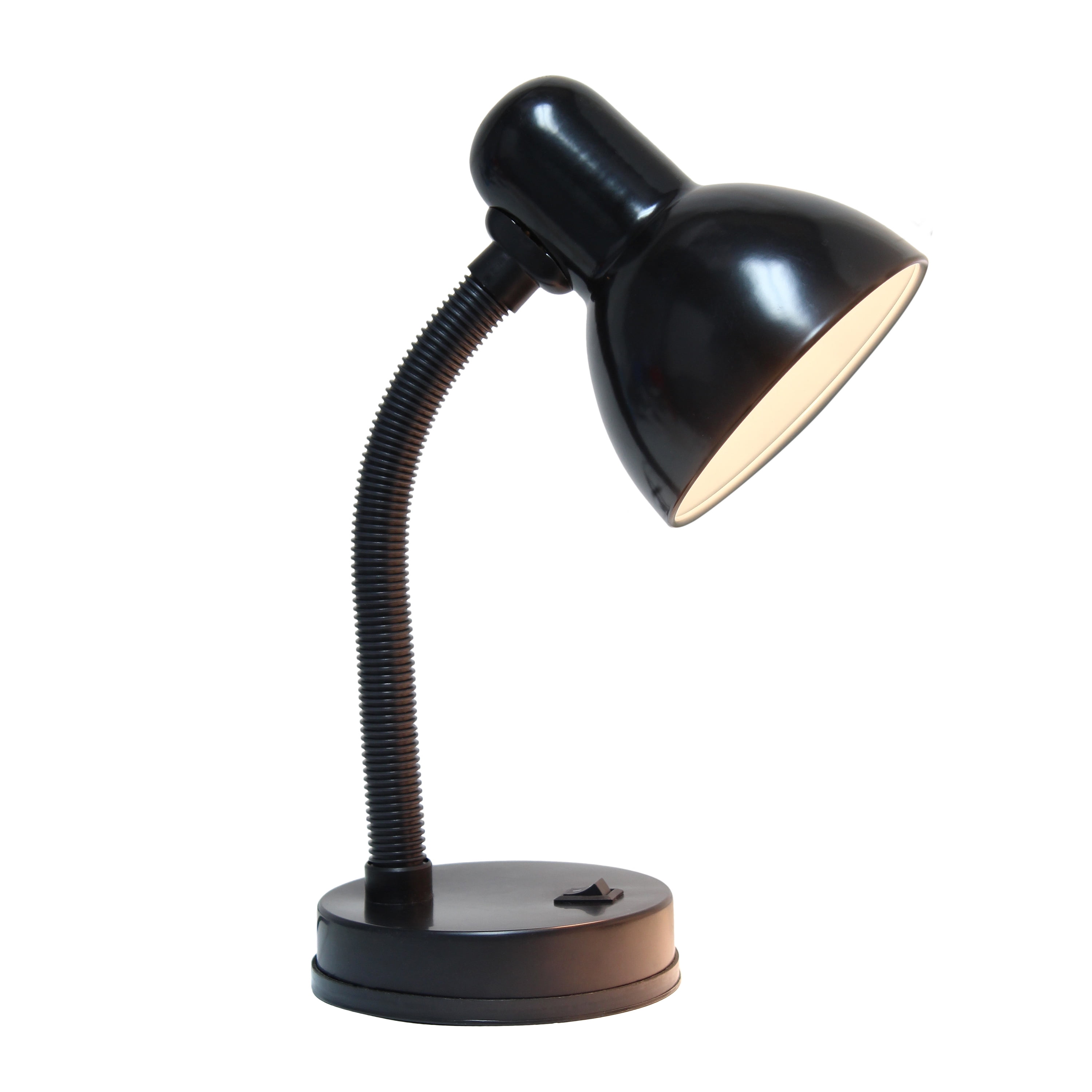 Creekwood Home 14.25" Traditional Desk Lamp with Flexible Gooseneck with LED Bulb, Black