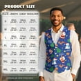 thumbnail image 7 of Yuyamidu Blue Christmas Men's Casual Business Vests Lightweight Santa Claus Waistcoat with Adjustable Back Strap Snowman Slim Fit Suit Vest for Men Size M, 7 of 7