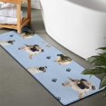 thumbnail image 2 of Pug and Footprints Bathroom Rugs Mat,Non Slip Microfiber Bathroom Rug,Rubber Backing,Soft Bathroom Mats for Bathroom Floor,Tub and Shower,47x17in(120x43cm), 2 of 5