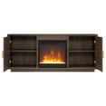 thumbnail image 6 of Mid-Century Modern Alder Brown TV Stand with Crystal Fireplace Insert, for TVs up to 65", 6 of 12
