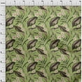 thumbnail image 3 of oneOone Cotton Cambric Light Green Fabric Floral & Leaves Tropical Dress Material Fabric Print Fabric By The Yard 56 Inch Wide, 3 of 4