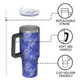 thumbnail image 4 of 40oz Pioneer Flower Floral Print Pattern Insulated Tumbler with Handle, BPA-Free Leak Proof Lid and Straws, Double Wall Vacuum, Hot 12h/Cold 34h, 4 of 6