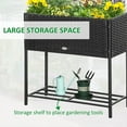 thumbnail image 6 of Outsunny Outdoor Flower Stand with legs, Rattan Wicker Look, Tool Storage Shelf, Portable Design for Herbs, Vegetables, Flowers, Gray, 6 of 9