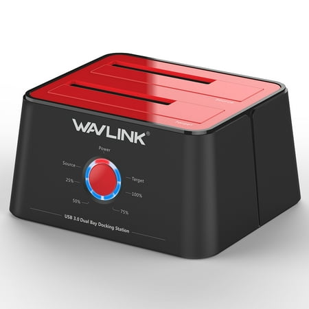 Wavlink USB 3.0 to SATA (5Gbps) Dual-Bay Hard Drive Docking Station For 2.5 inch/3.5 Inch HDD,SSD Support Offline Clone / Backup /UASP Functions [8TB×2