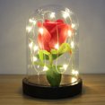 thumbnail image 2 of RisingPro Rose Beauty LED Light Up Light Enchanted Flower Glass Dome Wedding Party Gift, 2 of 5