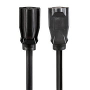 Hyper Tough 10 ft 16AWG 3-Prong Black Outdoor Single-Outlet Extension Cord, 13 Amps