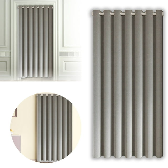 BotaniNest Rideau de Porte en Tissu Moderne Sans Tringle Panneau d'Intimité Isolé Thermiquement pour Chambre/salon/ Matériau en Tissu Texturé Doux Installation Facile Design Supérieur
