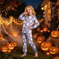thumbnail image 2 of Futezty Little Girls Boys Halloween Ghost Graphic Long Sleeve Pajamas Sets Toddler Pjs Kids Fall Winter Sleepwears 2T-9T, 2 of 7