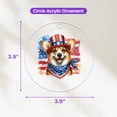 thumbnail image 4 of Patriotic Corgi Celebrates 4th of July Acrylic Round Ornament Welsh Corgi Dog Lover Gifts Idea Home Tree Decor - 02009, 4 of 4