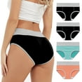 thumbnail image 2 of qelini 4 Pack Brief Underwear for Women Cotton Plus Size High Waisted Stretch Lightweight Underpants Comfortable Panties, 2 of 8