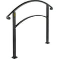 thumbnail image 3 of VEVORbrand 1-3 Step Handrail Rackable to a range of 0°to 45°Matte Black Stair Rail Wrought Iron Handrail with Installation Kit Hand Rails for Outdoor Steps, 3 of 10