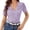 Purple, variant on T Shirt Women V NeckShort Sleeves Basic Shirt Rose Gold Summer Clothes Women Tops