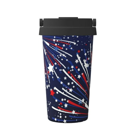 

Junzan Red White Blue Fireworks 1 for Stainless Steel Vacuum Insulated Tumbler - Reusable Insulated Cold Brew Iced Coffee Cup Thermos -Gifts for Women Men Him Her