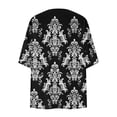 thumbnail image 6 of yoeyez Lightweight Cardigans for Women Floral Print 3/4 Sleeve Kimono Cardigan Loose Cover Up Casual Summer Beachwear 2026 Black,L, 6 of 6
