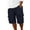 Navy, variant on Men's Casual Linen Shorts Summer Beach Comfortable Lightweight Stretch Loose Fit Plain Striped Sports Trousers with Large Pockets Pants for Men 2025 Summer Casual Loose Fit