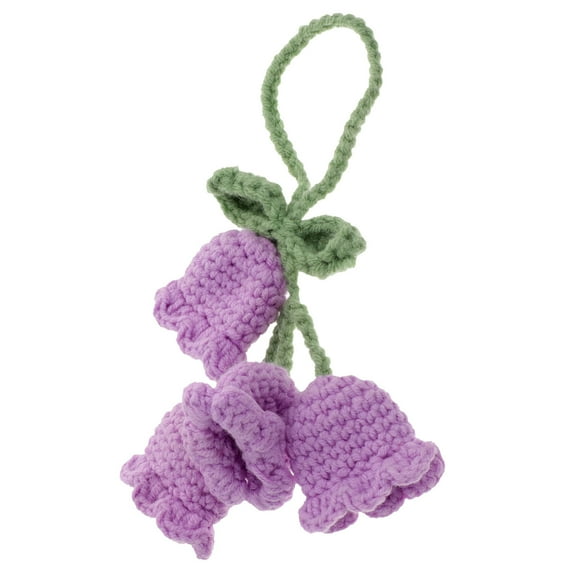SHINYPASING Purple Car Mirror Accessories 1Pcs Crochet Convallaria Shaped Hanging Ornament For Bedroom Hotel