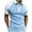 Light Blue, variant on Pitauce Mens Shirts Color Block Short Sleeve Regular Fit Shirts Summer High Elastic Casual Zipper Shirts