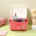 thumbnail image 3 of Multi-function Medicine Cabinet Portable First-aid Case Double Layer Home Storage Medicine Box (Pink, 21x16.5x15cm), 3 of 8