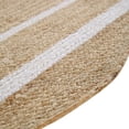 thumbnail image 3 of KALVEERA Coastal Scalloped Braided White Runner Rugs, 2 x 10, Non-Slip Backing, 3 of 5