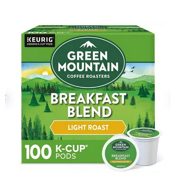 Green Mountain Coffee Roasters Breakfast Blend K-Cup Coffee Pods, Light Roast, 100 Count