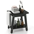 thumbnail image 1 of Gymax Shower Bench Seat HIPS Shower Stool w/Handle Shower Head & Soap Holder Black, 1 of 10