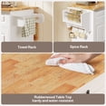 thumbnail image 2 of Noelse Rolling Kitchen Island Table with Storage, Drop Leaf Countertop, Kitchen Island with Rubber Wood Top, Cabinets & Rack, White, 2 of 9