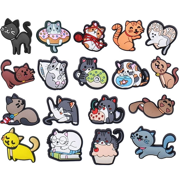 Cat Shoe Charms, Adorable Kitty Shoe Charm Collection Sneaker Decor Shoe Charms Accessory Footwear Decorations