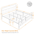 thumbnail image 4 of Alden Design Metal Platform California King Bed with High Headboard, White, 4 of 9