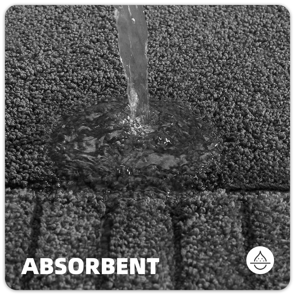PABUBE Bathroom Rugs 20"x32", Absorbent Bath Mats Rugs for Bathroom Floor Non Slip Non Skid, Soft Shag Microfiber Machine Washable Shower Bath Mat for Bathroom Decor, Dark Gray
